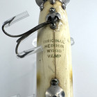 Vintage Heddon Wood Vamp Fishing Lure Original Gold Eyes Strawberry Rare Htf