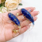 5pcs Natural Lapis Lazuli Koi Quartz Crystal Gravel Fish Carved Fancy Carp Decor