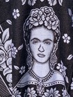 Mexican Poncho Frida Kahlo Fringe Gaban Woven Jorongo White Black One Size H33