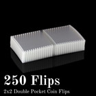  250  2x2 Double Pocket Coin Flips Holders 5 Packs Combo Deal Lot