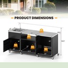 80  Outdoor Grill Table With Sink Drainage Cabinet Removable Stainless Steel Top
