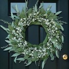 26   Eucalyptus And Babys Breath Flowers Wreath For Front Door - Large 