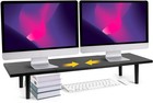Dual-monitor-stand-riser-for-desk Adjustable Length 32-40 Inch   large Desktop    