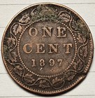 1897 Canada Large One Cent Victoria Coin