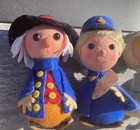 Kitsch Felt Figurines - Vintage Czech Lot Of 10