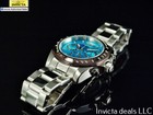 Rare Invicta Men s 40mm Speedway Dragster Chronograph Turquoise Dial 200m Watch