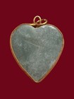 Rare Ancient Jade Heart Amulet Sacred Stone Powerful Thai Charm Antique Casing