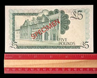 1975 Gibraltar Specimen   five Pounds  Banknote Mint Condition  11