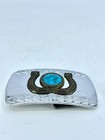 Vintage 70s Western Horseshoe Nickel Silver Howlite Belt Buckle 3 l Cowgirl