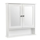 White Door Wall Hanging Medicine Cabinet Bathroom Storage Shelf Organizer New