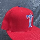 Vintage Tulsa Drillers New Eta Fitted Hat Cap Size 7 Red Retro Milb Minor League