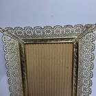 Vintage Gold Filigree Metal Picture Frame Ornate Floral Lace Tabletop 5x7