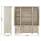 4 Door Solid Wood Armoire Wardrobe Closet With Drawers white