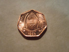 1998 Botswana Coin 5 Thebe Toko Bird  Unc Beauty  7 Sides  Africa Ebayship