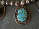 Native American Navajo Number 8 Turquoise Sterling Silver Bead Necklace Choker