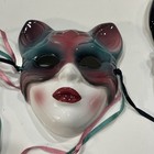 Animal Ear Ceramic Masks Small And Medium Wall Hanging -set Of 2