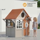 Qaba Outdoor Wooden Playhouse With Dog Door  Cookware  Blackboard  Clock