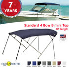 Bimini Top 4 Bow Boat Cover 8ft Long With Rear Poles