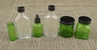 Box Of Asst  Vintage Duraglas Apothecary Bottles Circa 1940 s