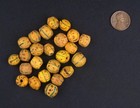 Antique Ethiopian Yellow Venetian African Trade Beads Single Bead 11mm Round