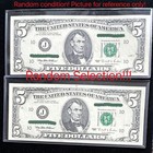 1995 Series  5 Dollar Bill Banknote Old Design Us Federal Reserve Note Vintage
