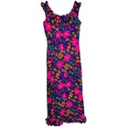 Liberty House By Sydney Hawaiian Vintage Maxi Dress Size 14 Bright Floral Ruffle