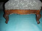 Antique Carved Claw Feet Wood Footstool Ottoman Furniture Victorian