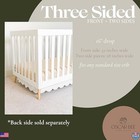 White Scalloped Crib Skirt Ruffle Adjustable Linen Cotton Blend Neutral Nursery
