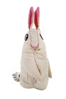 Anya Hindmarch Womens Zip Pouch White Nylon Plush Rabbit Toy Handbag Charm