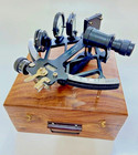 Nautical 9  Solid Aluminum Tamaya Sextant With Wooden Box Working Navigational