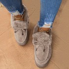 Womens Ankle Moccasin Slippers Winter Warm Loafers Faux Fur Lined Booties Size