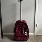 Jansport Driver 8 Rolling Backpack - Wheeled Travel Bag Laptop Sleeve Russet Red