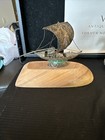 Vtg  Silver Gilt Filigree Ornate Cargo Sail Ship Boat Sculpture 3  X 4 25 