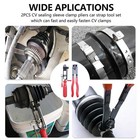 2pc Cv Joint Boot Clamp Pliers Set Ear Type Banding Crimper Cutter Tool Kit Auto