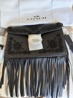 Black Leather Coach Beaded Fringe Tabby Shoulder Bag  Authentic   Nwt