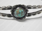 Vintage Pawn Navajo Indian Harvey Sterling Silver Turquoise Sml Size Bracelet