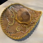 Vintage Pigalle Mexican Sombrero Mariachi Hat Brown Gold 22 5     Hecho En Mexico