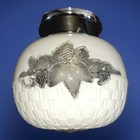 Vintage 1930   s-1950 s Art Deco Nouveau Fruit Basket Weave Glass Light Fixture