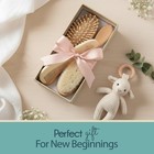 Baby Hair Brush And Comb Set 4 Piece Wooden Soft Goat Hair For Newborns Gift
