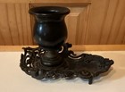Vintage Antique Ornate Victorian Cast Iron Inkwell Art Nouveau