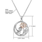925 Sterling Silver Tree Of Life Cz Rose Petals Pendant Chain Necklace Women s