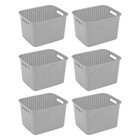 Sterilite 6-pack Tall Plastic Weave Storage Basket  Laundry Organizing Hamper   