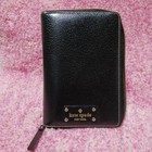 Kate Spade Planner Zip Agenda Organizer Leather Black  6-hole System Organizer 