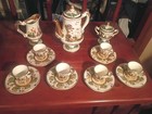 15pc Capodimomte Italian Porcelain Cherub   Camels Tea Set Great Cond  No Cracks