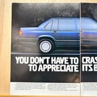1990 Volvo 940 Blue Sedan 2 Page Vintage Print Ad Car Auto Advert Art Poster