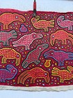Antique Rare Collectible Hand Sewn Kuna Mola Panama Applique Folk Art Textile