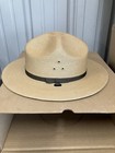 Stratton Self Forming Park Ranger Smokey Bear Hat Sz 7-1 4 Trooper Straw   Box