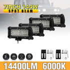4x 7 inch Led Work Light Bar Flood Spot Offroad Fog Lamp For 4wd Atv Suv Truck