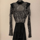Weissman Elite Dance Costume Silver Sequin Kill The Lights Nv13199 Xsa Adult