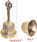 Hand Bell 6 8 Inch High Brass Antique Handbell Vintage Style Loud Solid Brass